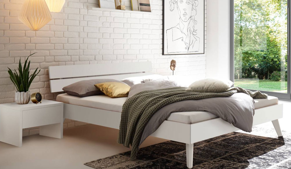 Trento Bett Ortona MDF weiss deckend lackiert von Hasena